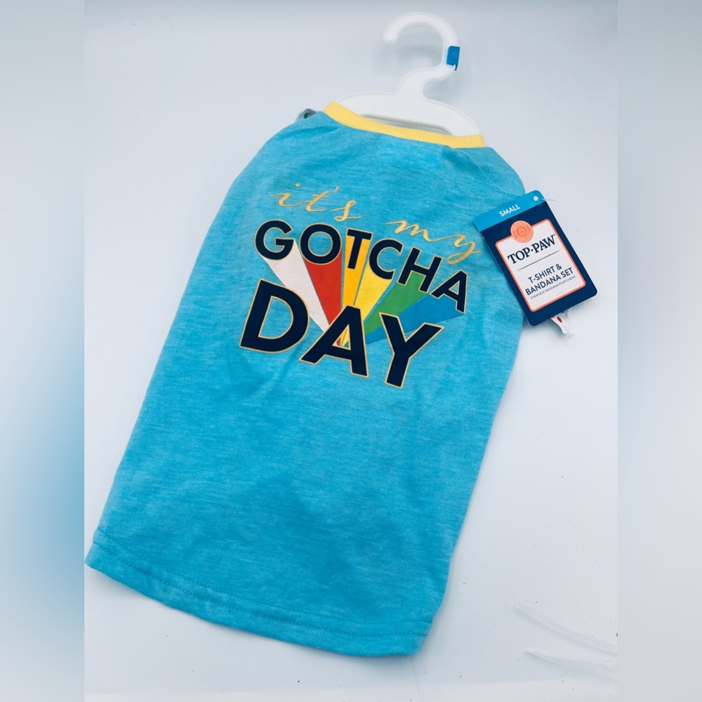 Top Paw Tee Bandana Set “It’s My Gotcha Day”
